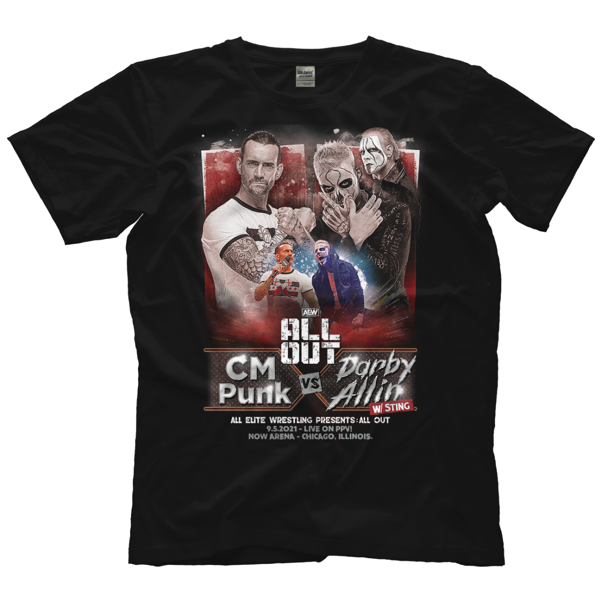 Polera CM Punk vs Darby Allin #ALLOUT