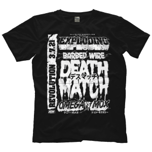 Polera Kenny Omega vs Jon Moxley - Exploding Barbed Wire Death Match